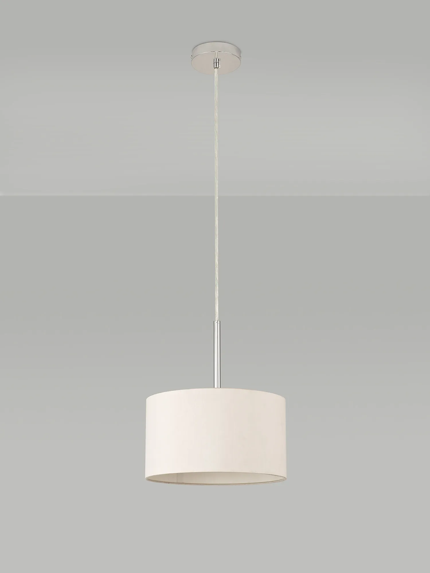 Baymont 30cm Pendant 1 Light Polished Chrome, Nude Beige/Moonlight DK0120  Deco Baymont CH NU